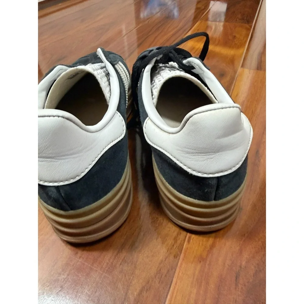 Adidas Originals Gazelle Womens Size 8 Bold Shoes Sneakers Black/White